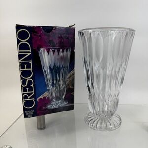 Vintage Crescendo Vase Handcut Crystal 8" New with original box